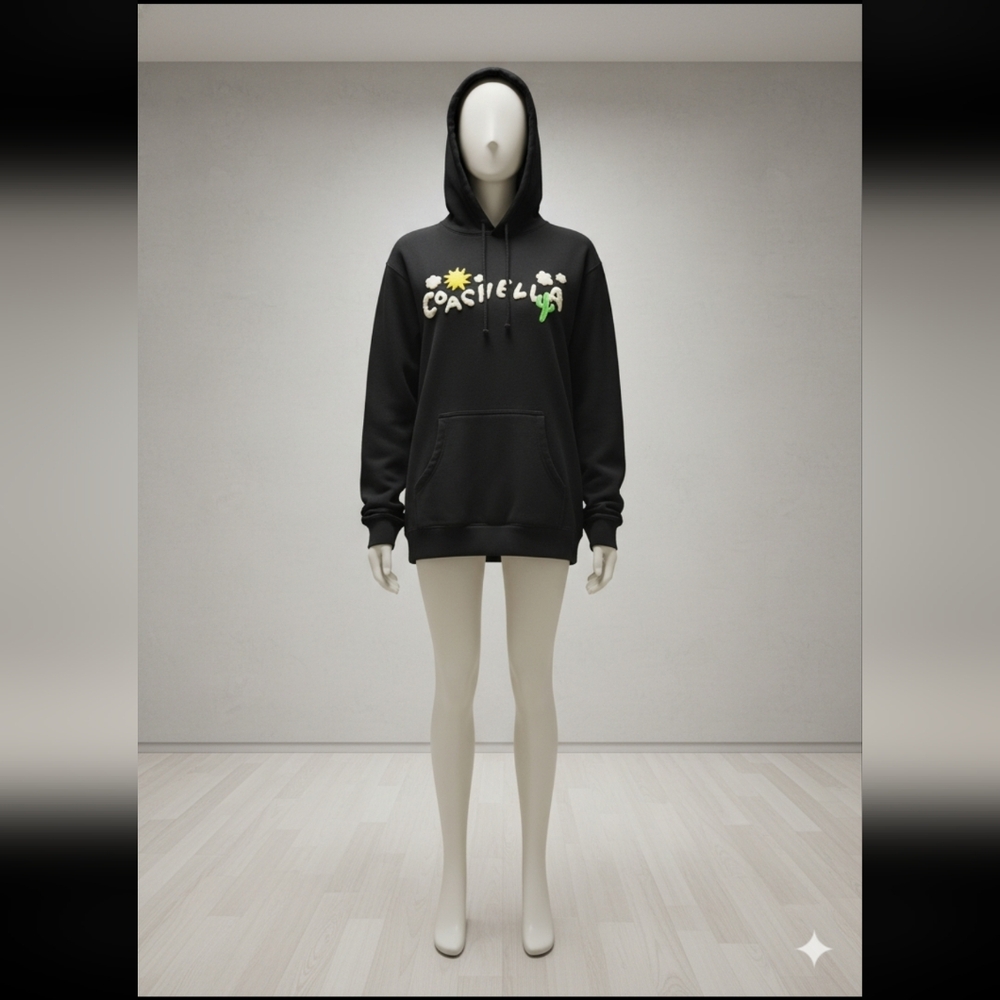 Black Coachella '23 Hoodie with Graphic